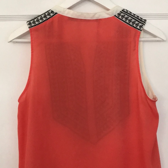 Cute cream/orange top with black embroidery design - Picture 3 of 8